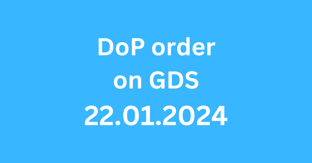 DoP GDS Orders