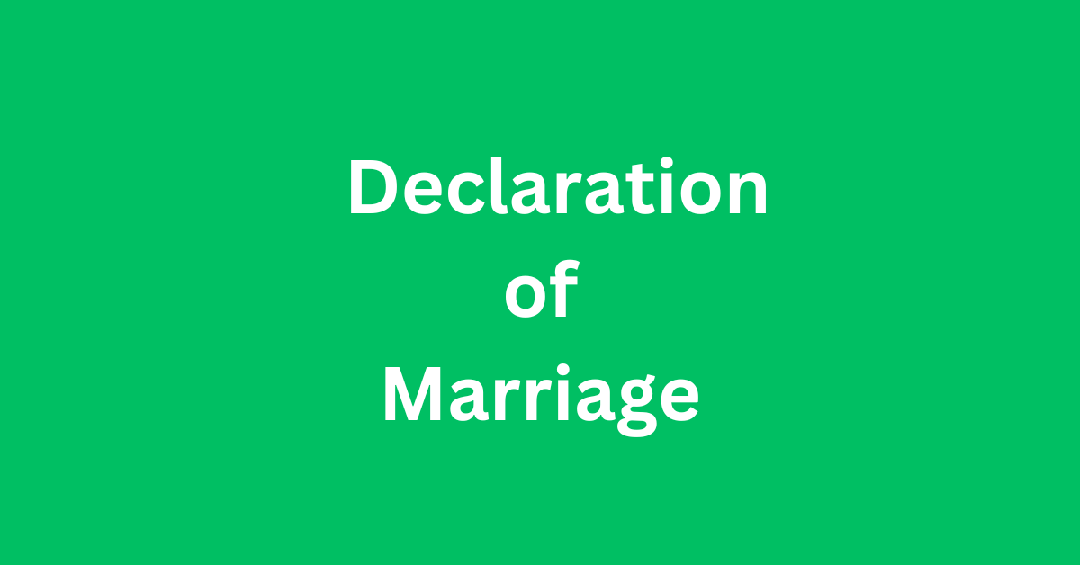 Declaration of Marriage