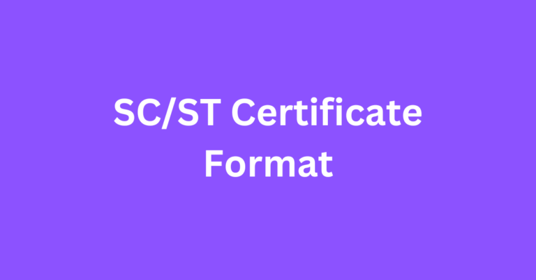 SC-ST Certificate Format